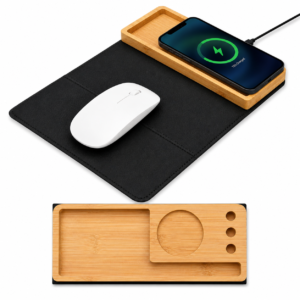 Bamboo Mat – Wireless Charger with Mouse Pad