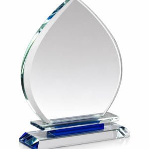 Crystal Glass Trophy Leaf Shape (6.5 inch, 7.5 inch)