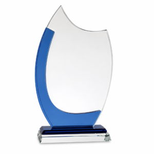 LUE CURVE FISH GLASS CRYSTAL AWARD TROPHY (7.5,8.5,9 inch)